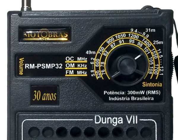 Rádio Portátil -rm-psmp32 -om/fm/oc - Motobras PRETO - Imagem 2